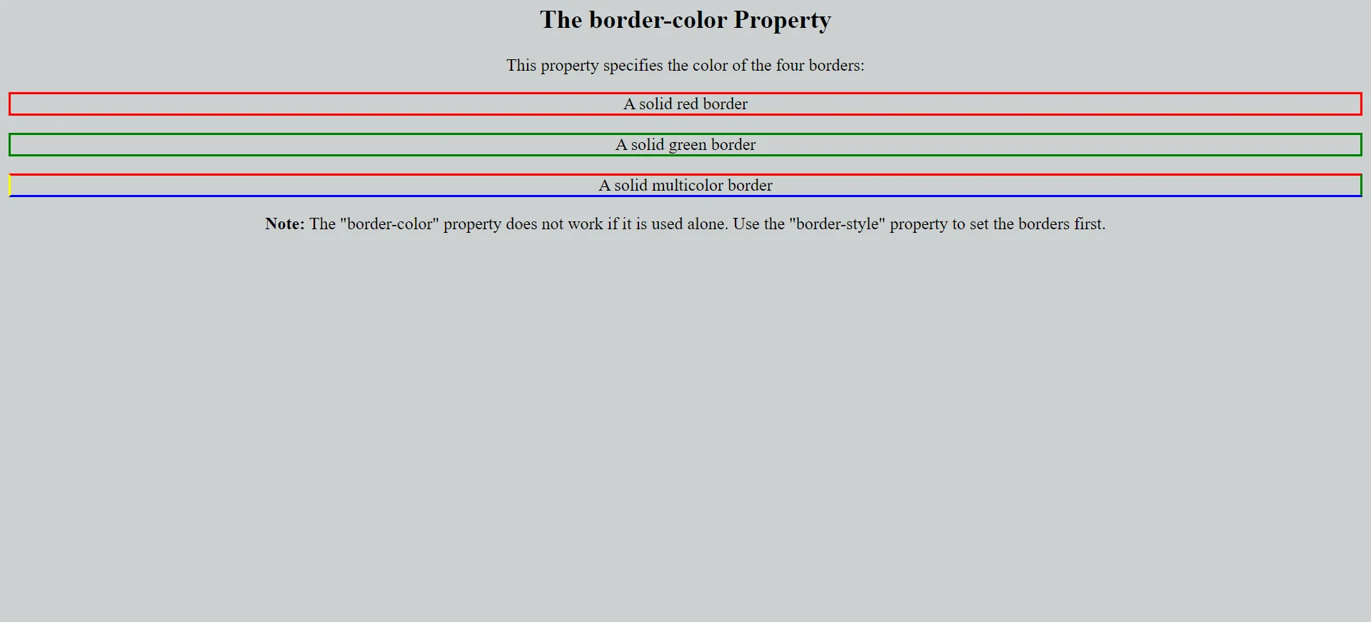 CSS Border Color Example